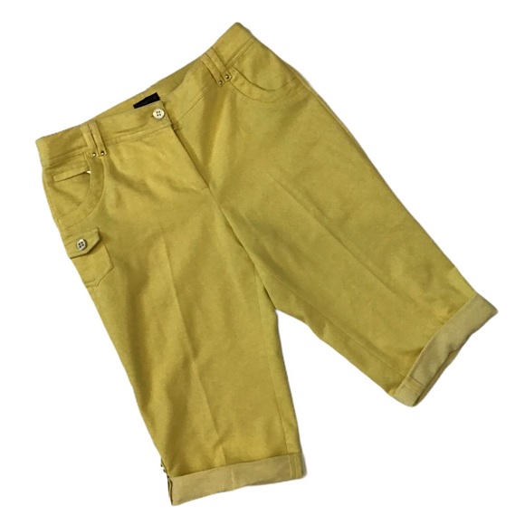 Click Collection TLC Canary Yellow Bermuda Shorts - Picture 1 of 9